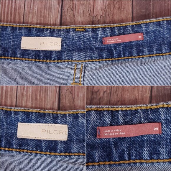 NWT Anthropologie Pilcro Womens 29 The Vinatage Straight Denim Jeans Raw Hem - Picture 11 of 15